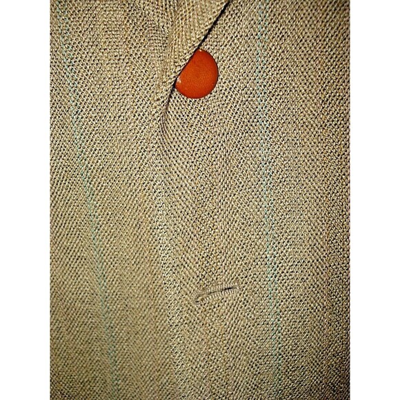 Yves Saint Laurent Mens 44 Tan Wool Silk Lined Dress Jacket Coat Size 44 - Picture 4 of 8